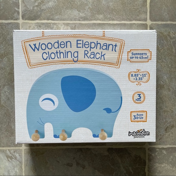 Imagination Generation Wooden Elephant Kids Clothing Rack - Picture 9 of 10